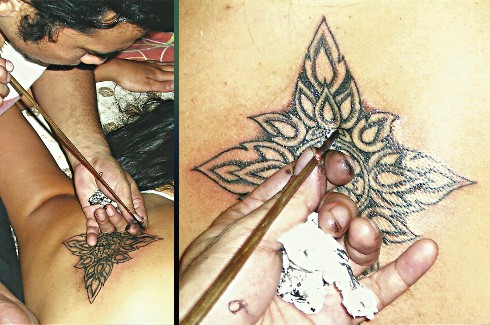 Traditional Thai style bamboo tattoos.  Fast healing and hygenic.