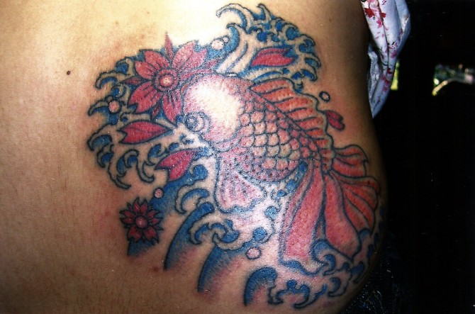 Beautiful Goldfish Tattoo Koh Phangan