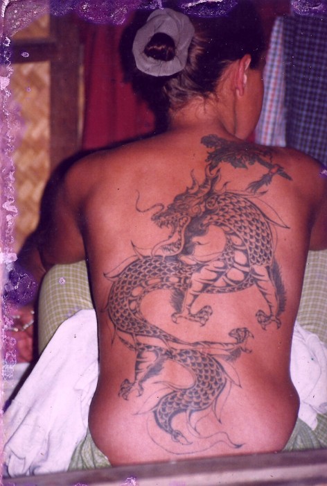 Wicked Dragon Back Tattoo