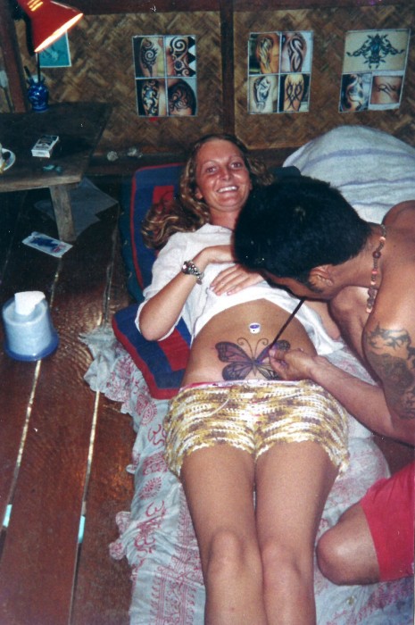 Purple Butterfly Tattoo Thong Nai Pan