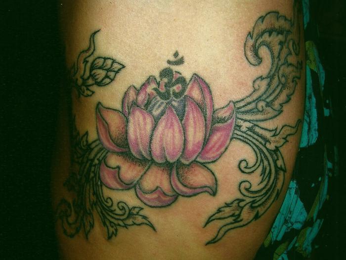 Purple Lotus with Om