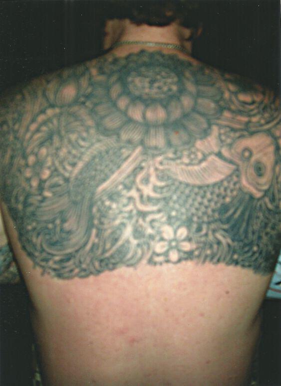 Full Back With Fish and Flowers