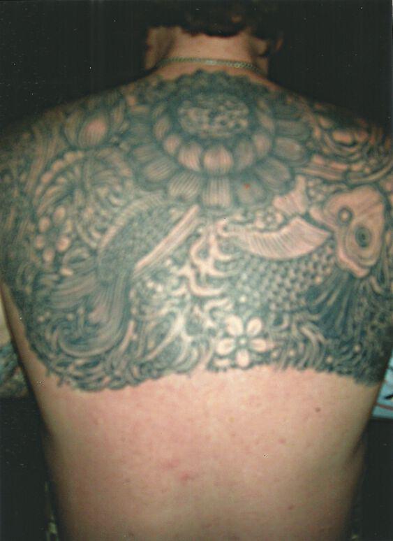 Full Back With Fish and Flowers