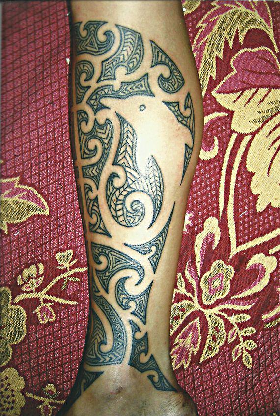 Full Leg Tribal with a Nice Dolphin